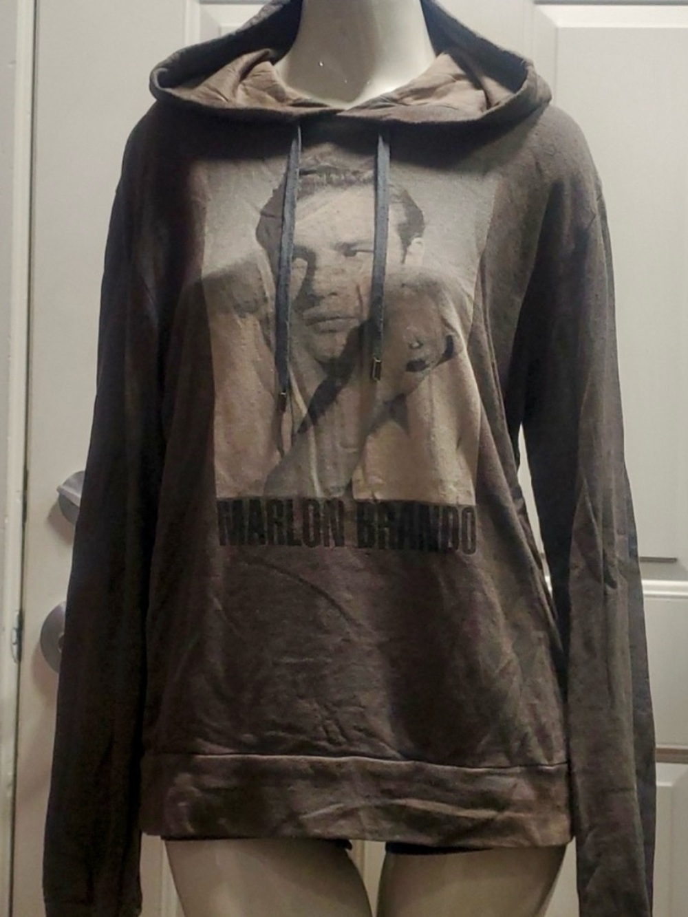 DOLCE & GABBANA Marlon Brando Graphic Pullover Hoodie Gray